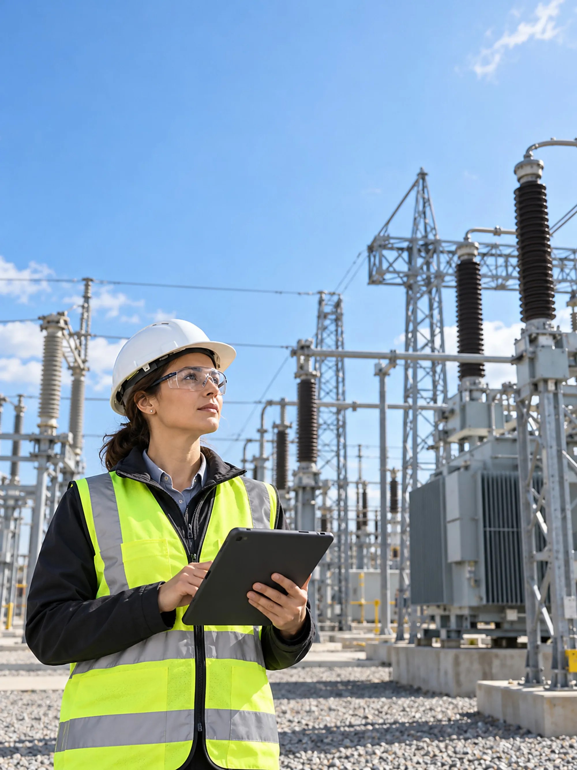 Utility engineer at an electrical substation